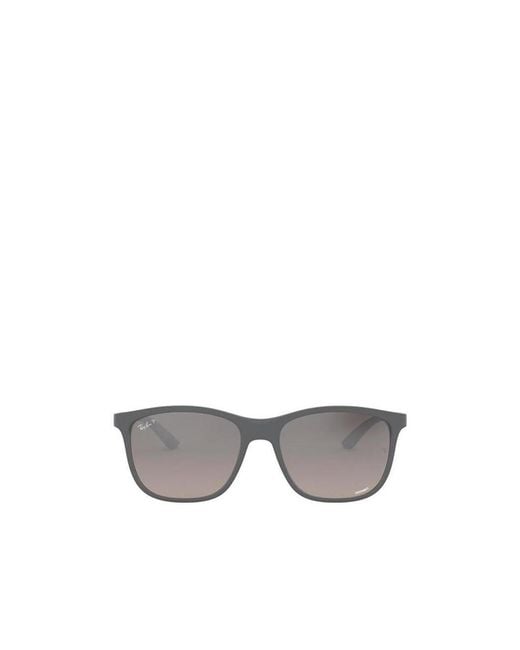 Ray-Ban Gray Chromance Square Frame Sunglasses for men