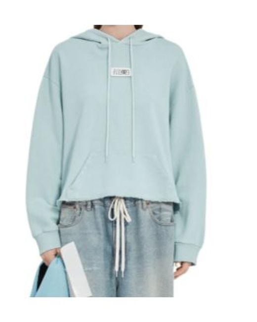 MM6 by Maison Margiela Blue Cotton Hooded Sweatshirt