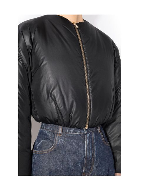Alaïa Black Alaïa Pleated Bomber Jacket