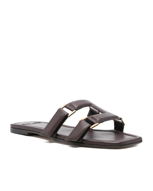 Elisabetta Franchi White Square-Toe Flat Slippers