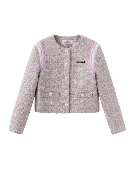 Marissa Chiara Purple Crew Neck Casual Jacket