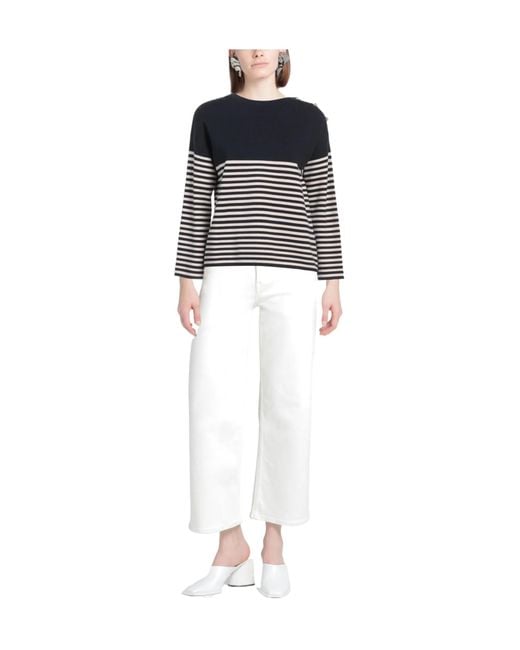 Max Mara Black Striped Knit Top
