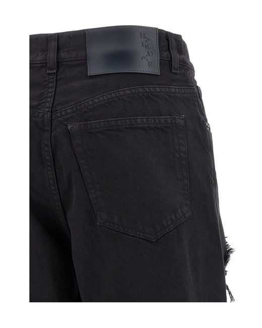 Haikure Black Bonnie Distressed Flared Jeans