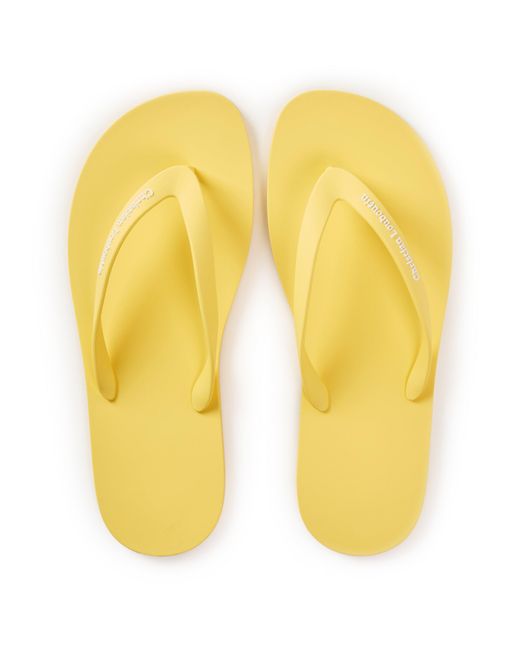 Christian Louboutin Yellow Solid Color Flip Flops for men