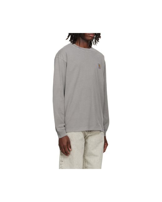 Carhartt Gray Nelson Long-Sleeve T-Shirt for men