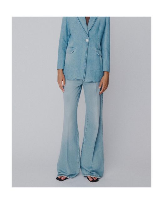 Marella Blue High-Waisted Wide-Leg Jeans