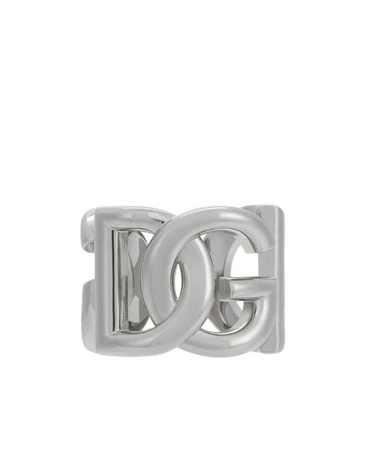 Dolce & Gabbana White Dg Logo Ring for men