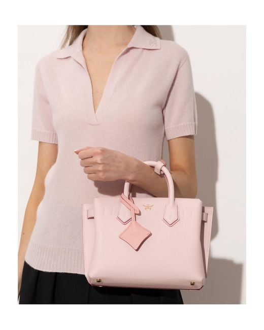 MCM Pink Milla Small Tote Bag