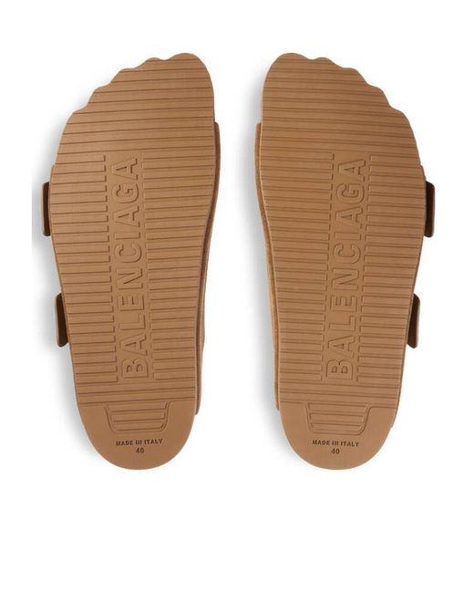 Balenciaga Brown Sunday Buckle Detailed Sandals for men