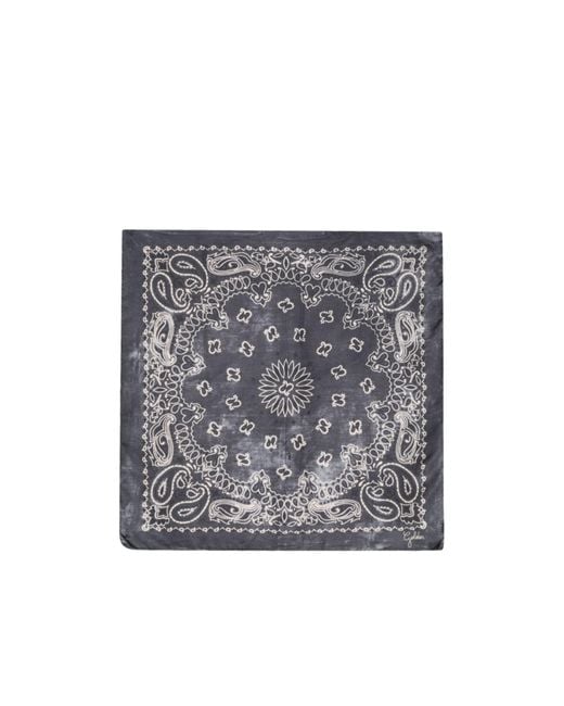 Golden Goose Deluxe Brand Gray Paisley Printed Scarf