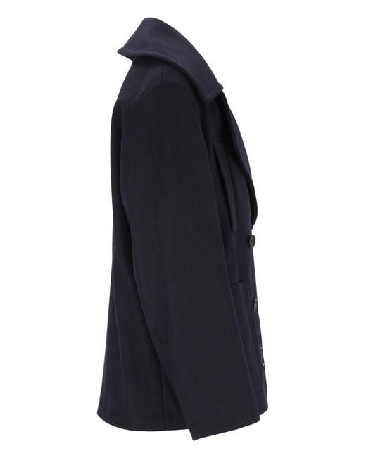 Barena Blue Double-Breasted Coat