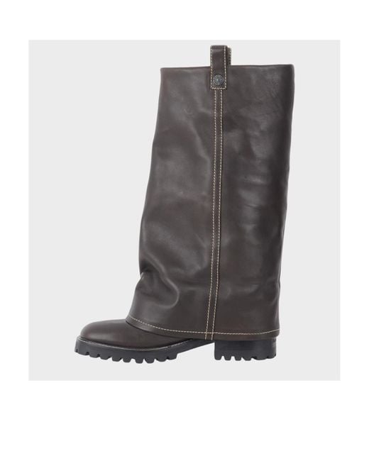 Acne Gray Round Toe Boots for men