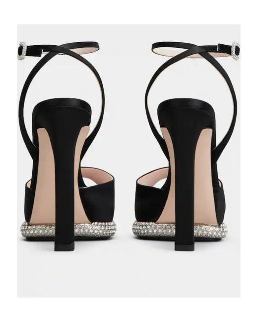Roger Vivier Black Viv' Choc Strass Platform Sandals