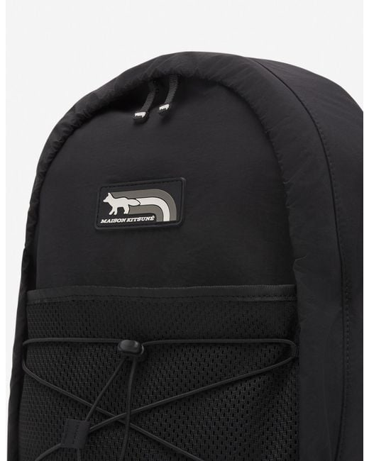 Maison Kitsuné Black Maison Kitsuné Flash Fox Patch Zipped Backpack for men