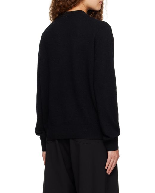 Acne Black Face Logo Patch Crewneck Jumper for men