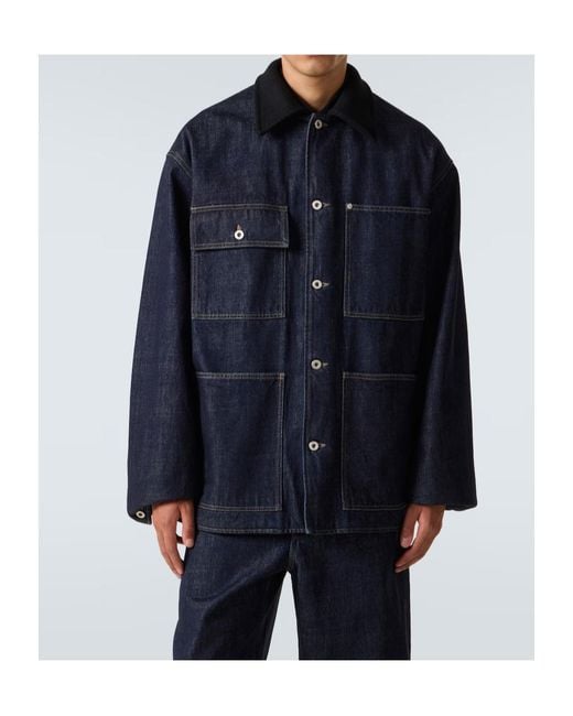 Jil Sander Blue Oversized Denim Jacket for men