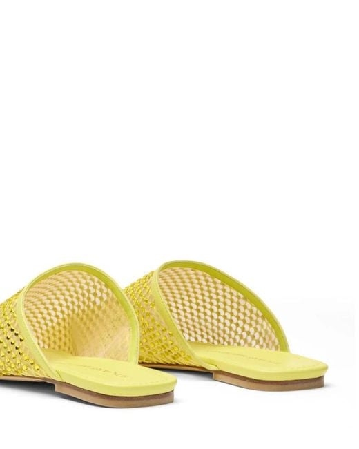 Stuart Weitzman Yellow Bareitall Shine Mule