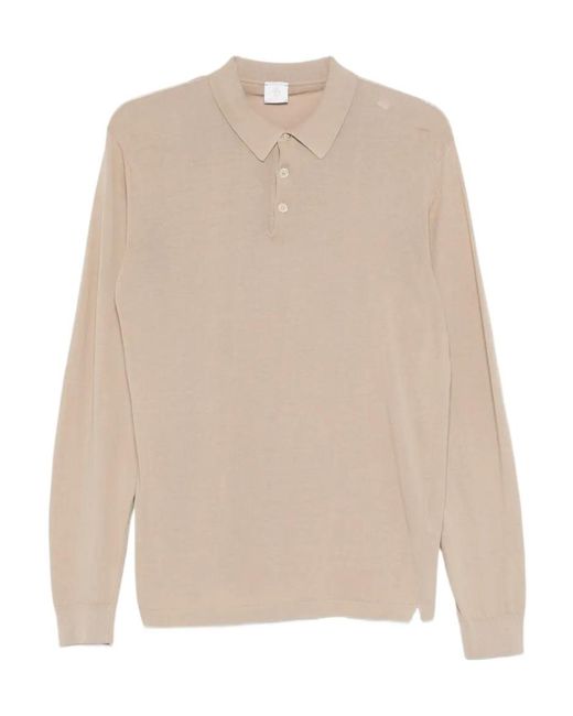 Eleventy Natural Buttoned Polo Shirt for men