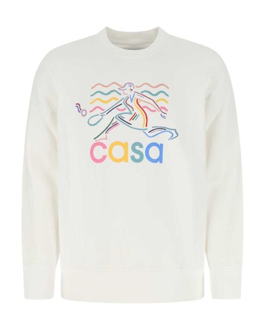 Casablanca White Logo Casual Sweater for men