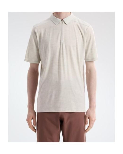 Veilance White Heather Polo Shirt for men
