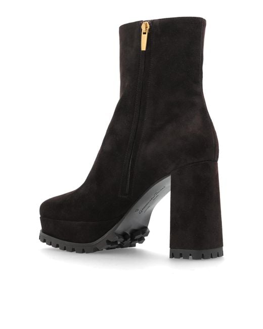 Gianvito Rossi Black Harlem Square Toe Ankle Boots