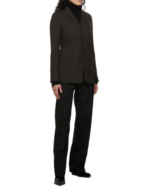 Bottega Veneta Black Single-Breasted Split-Sleeve Blazer