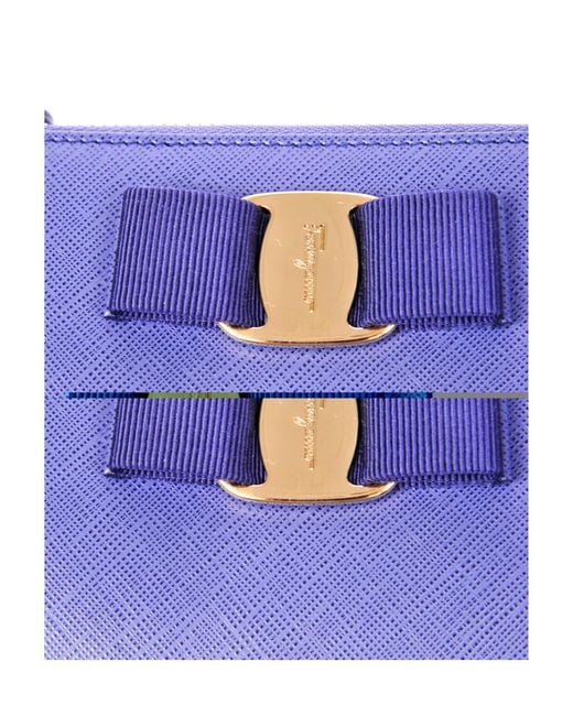 Ferragamo Purple Bow Details Logo Wallet