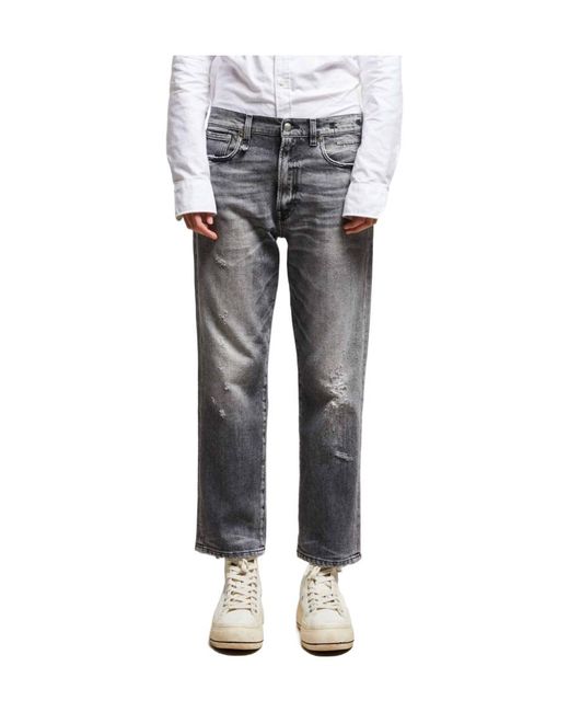 R13 Gray Distressed Boyfriend Jeans