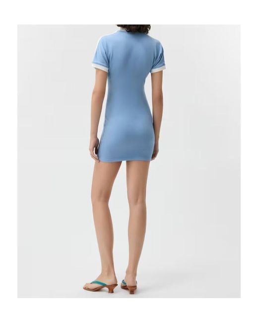 Versace Blue Logo Embroidered T-Shirt Dress