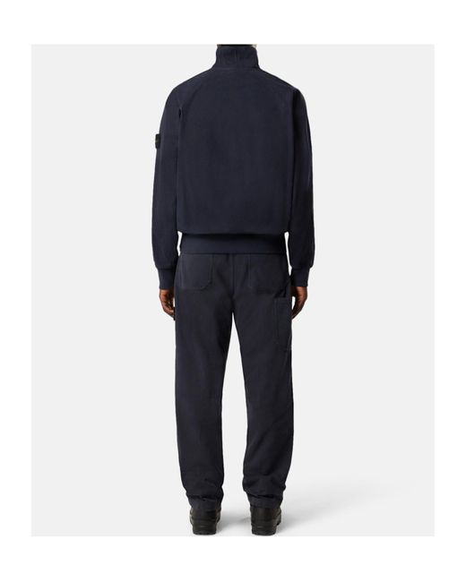 Stone Island Blue Oversized-Fit Track Jacket With Zip Pockets for men