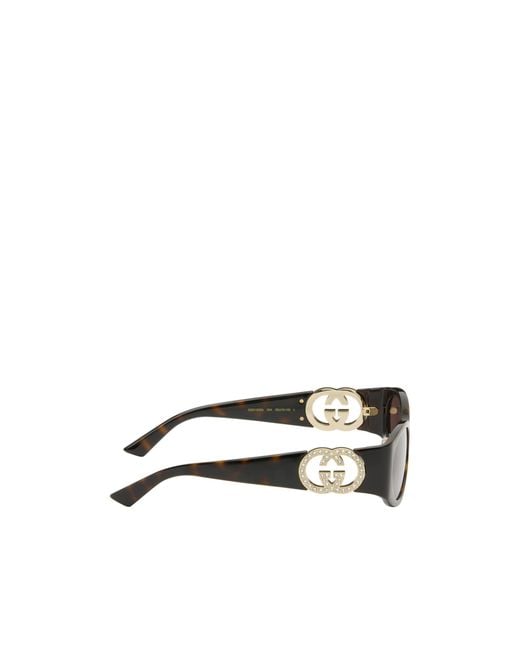 Gucci White Eyewear Square Frame Sunglasses