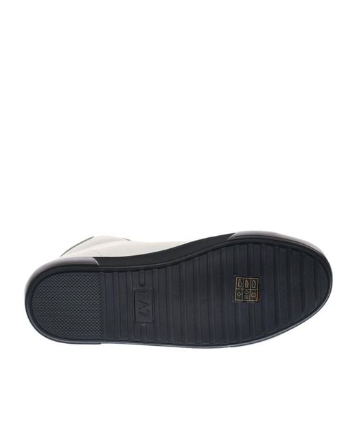 EA7 White Lace-Up High-Top Sneakers for men