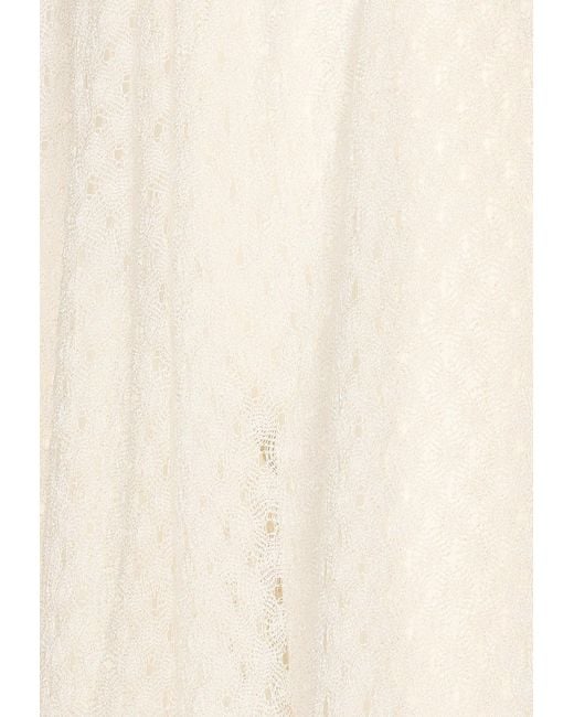 Missoni White Raschel-Knit Wide-Leg Trousers