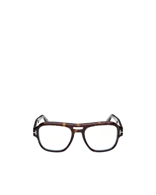 Tom Ford White Eyewear Aviator Frame Glasses for men