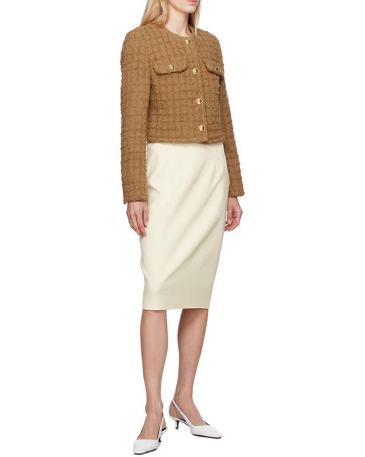 Versace Brown Heritage Button-Up Tweed Jacket