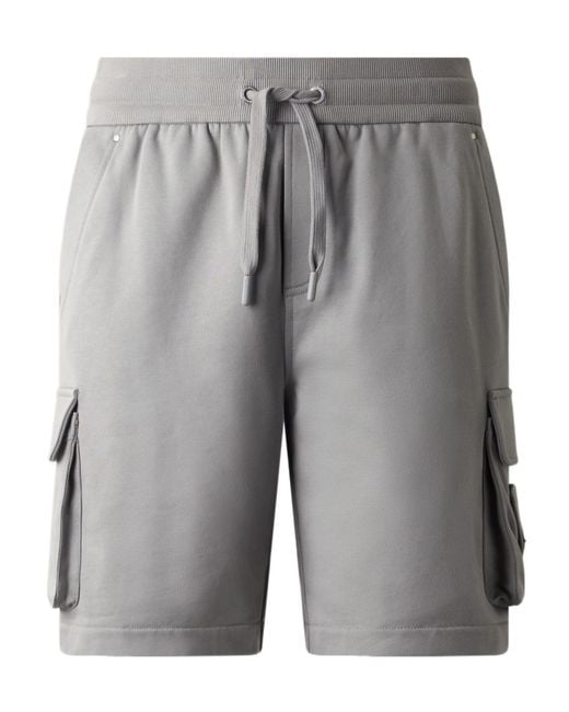 Moose Knuckles Gray Drawstring Cargo Shorts for men