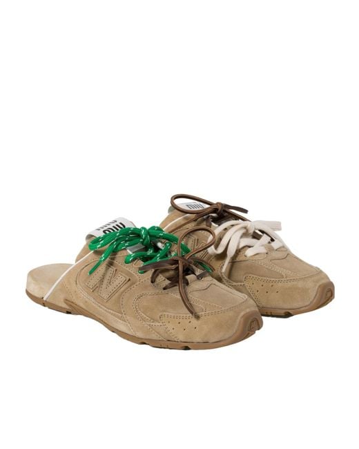 Miu Miu Green X New Balance 530 Sl Lace-Up Mules