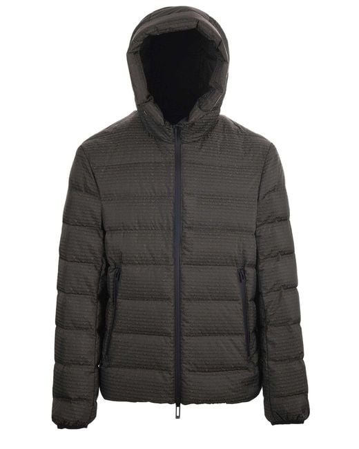 Emporio Armani Gray Zip-Up Padded Jacket for men