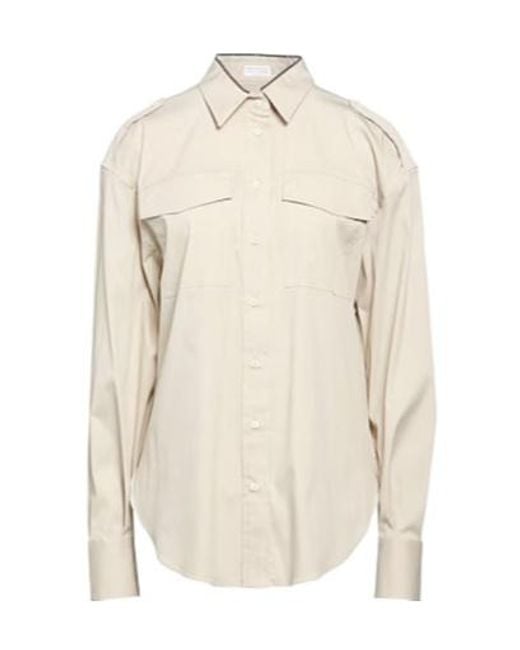 Brunello Cucinelli Natural Solid Color Long Sleeve Shirt