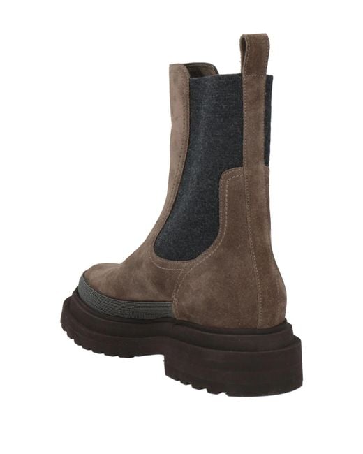 Brunello Cucinelli Brown Suede Chelsea Boots