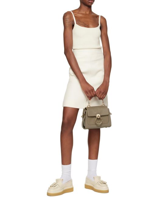 Chloé Natural Chloé Tess Day Logo Detailed Mini Crossbody Bag