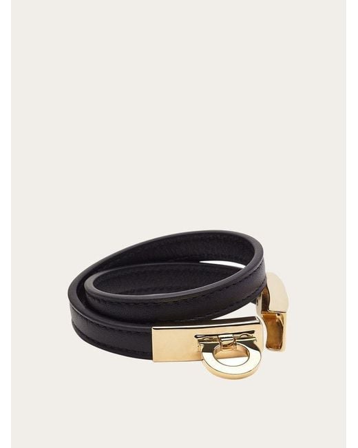 Ferragamo White Gancini Double Twist Bracelet