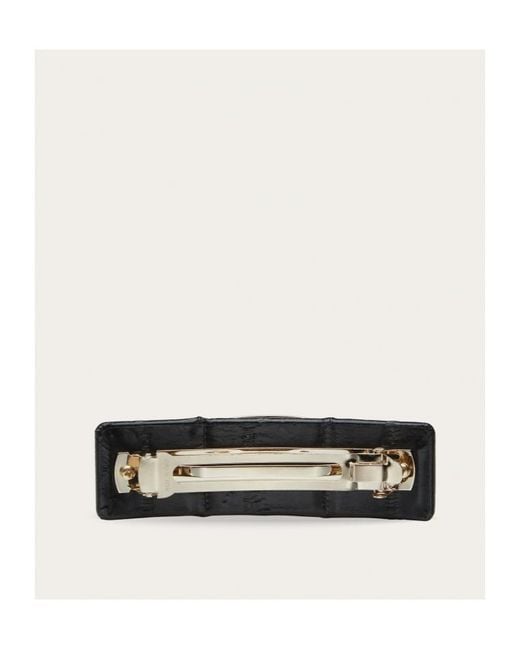 Ferragamo Black Ferragamo Logo Engraved Hair Clip