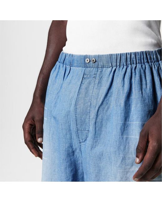 Acne Blue Logo Denim Shorts for men