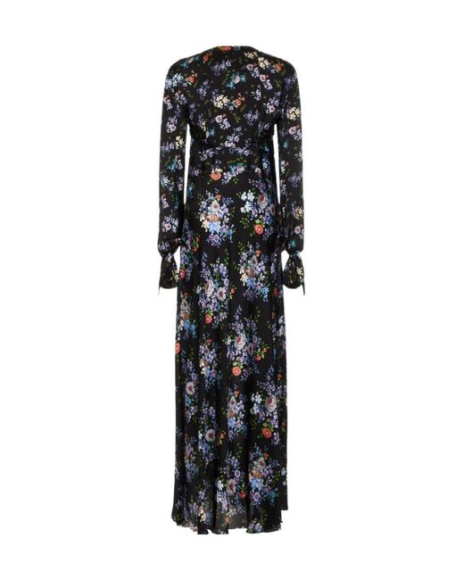 Rabanne Black Floral Printed Button-Up Dress