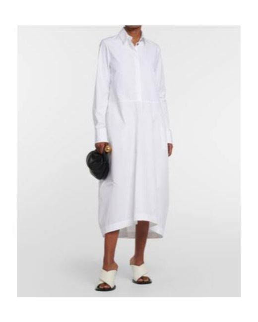 Jil Sander White Cotton Poplin Shirt Dress