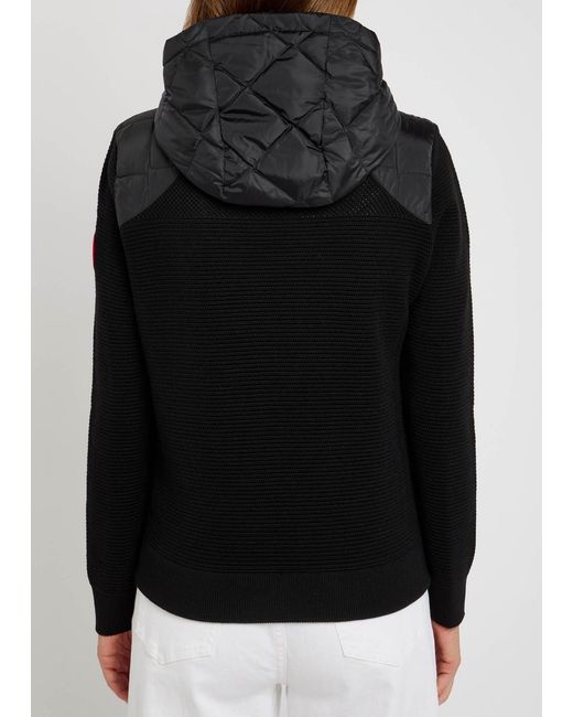 Canada Goose Black Hybridge Quilted Shell And Wool Jacket