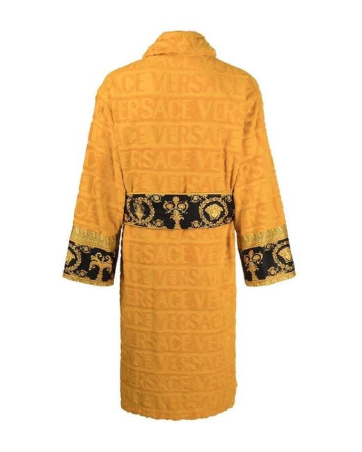Versace Yellow I Love Baroque Belted Bathrobe for men