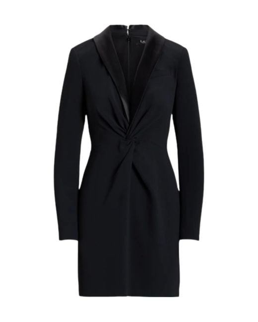 Ralph Lauren Black Lauren Zeenai Draped Cocktail Dress