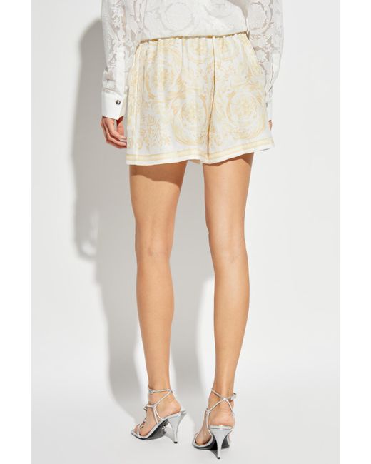 Versace Natural Pattern-Printed Elasticated-Waistband Shorts